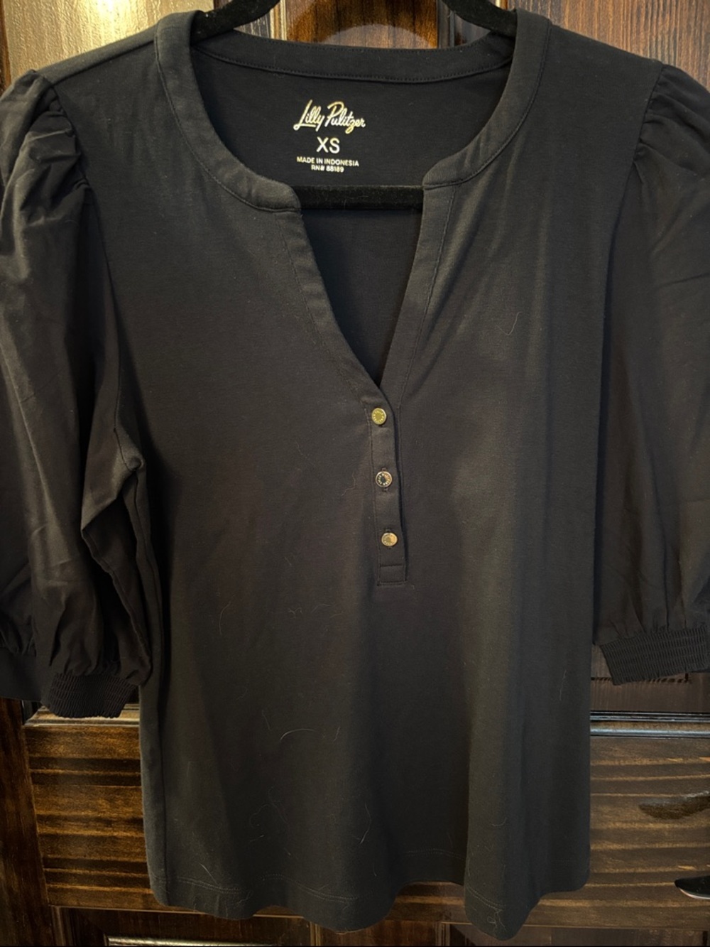 Lilly Pulitzer Ronson Top Black XS NWT - Picture 2 of 3